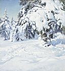 Peder Knudsen Winter Landscape painting